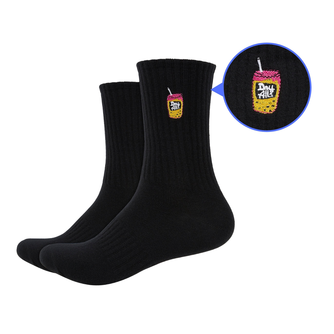 Mens Plain Crew Length Socks with Snacks Patch - IDENTITY Apparel Shop