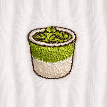 Iced Matcha 2 Embroidered Premium Cotton Socks | Caffeine Club Collection