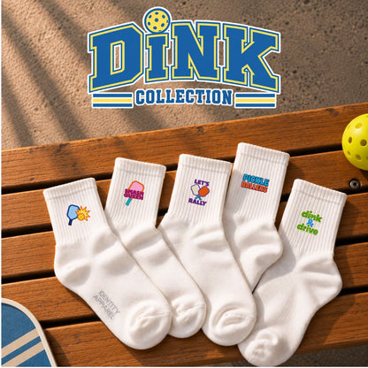 Banger | The Dink Collection | Pickleball Embroidered Premium Cotton Socks