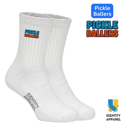 Pickle Ballers | The Dink Collection | Pickleball Embroidered Premium Cotton Socks