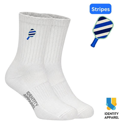 Stripes | The Dink Collection | Pickleball Embroidered Premium Cotton Socks