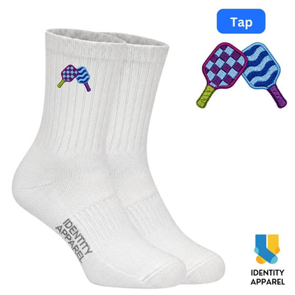 Tap | The Dink Collection | Pickleball Embroidered Premium Cotton Socks