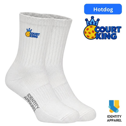 Court King | The Dink Collection | Pickleball Embroidered Premium Cotton Socks