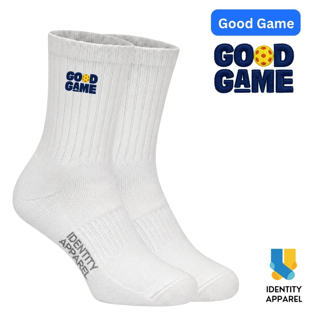 Good Game | The Dink Collection | Pickleball Embroidered Premium Cotton Socks