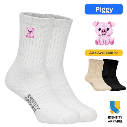 Cute Animals Embroidered Basic Cotton Socks | IDENTITY Apparel