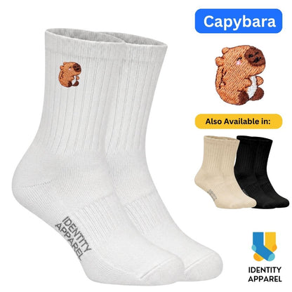 Cute Animals Embroidered Basic Cotton Socks | IDENTITY Apparel