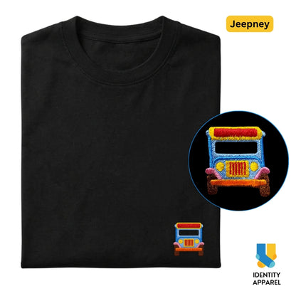 Jeepney Embroidered Premium Cotton T-Shirt | Barangay Basics Collection