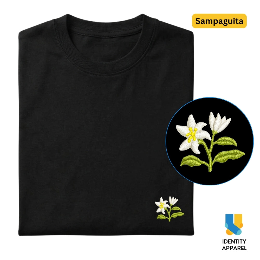 Sampaguita Embroidered Premium Cotton T-Shirt | Barangay Basics Collection
