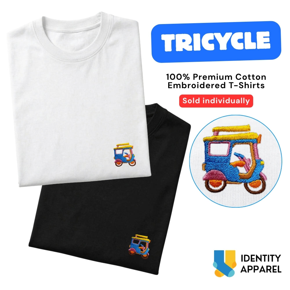 Tricycle Embroidered Premium Cotton T-Shirt | Barangay Basics Collection