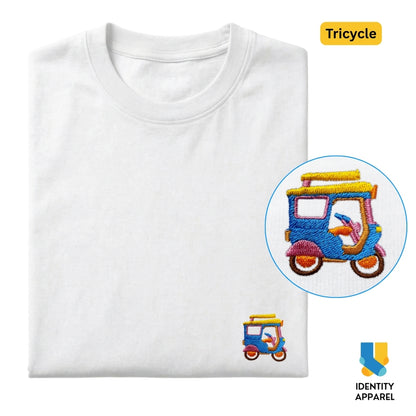 Tricycle Embroidered Premium Cotton T-Shirt | Barangay Basics Collection