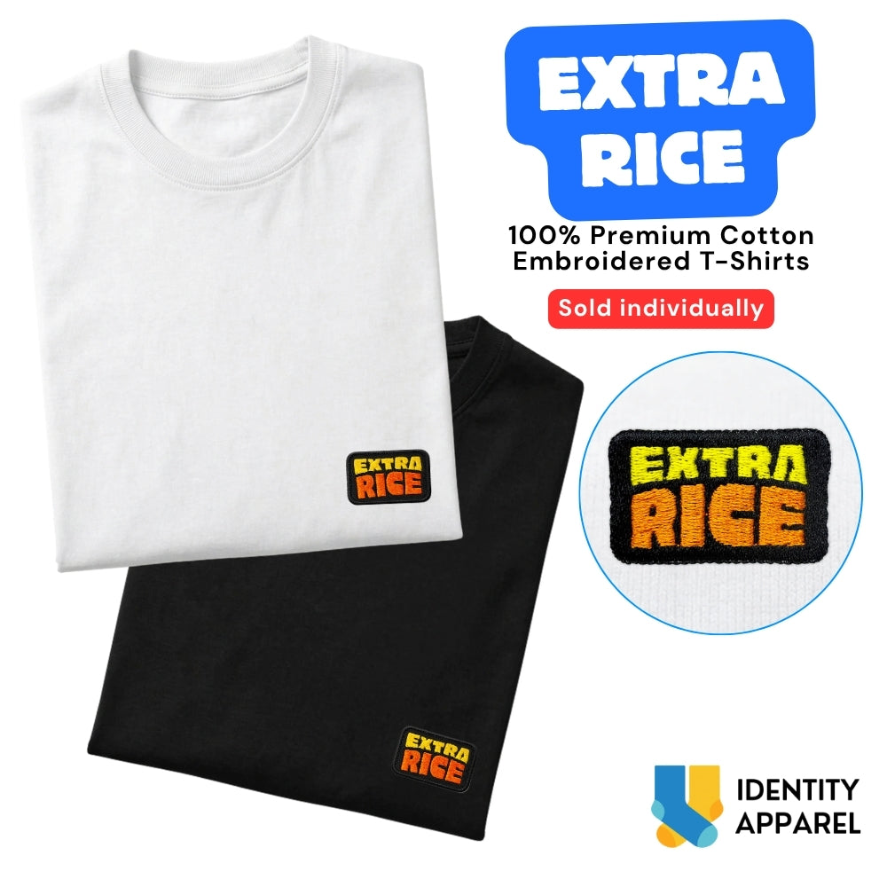 Extra Rice Embroidered Premium Cotton T-Shirt | Barangay Basics Collection
