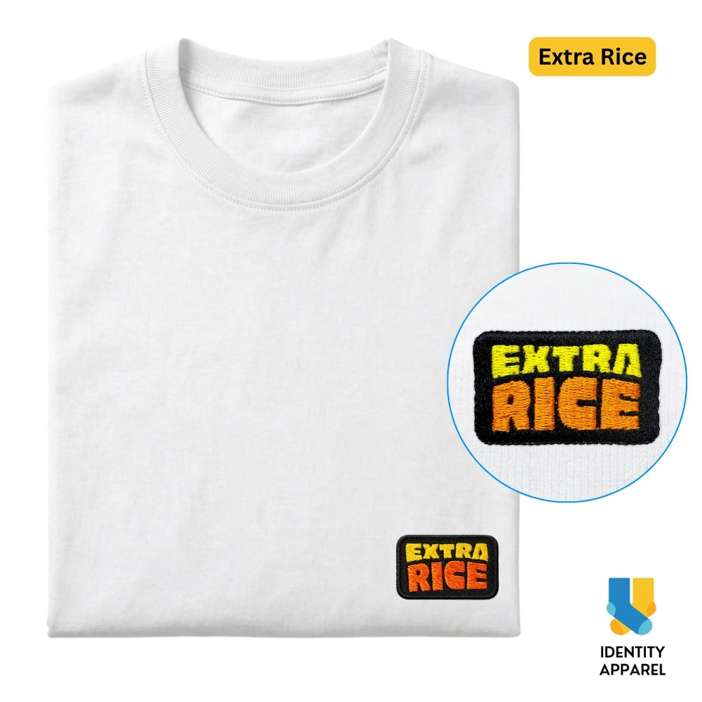 Extra Rice Embroidered Premium Cotton T-Shirt | Barangay Basics Collection