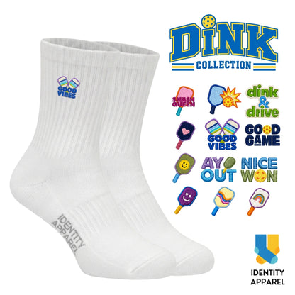 Ay Out | The Dink Collection | Pickleball Embroidered Premium Cotton Socks