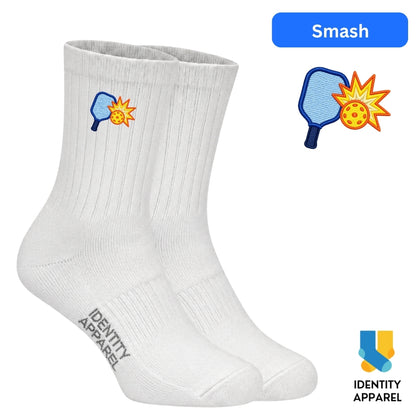 Smash | The Dink Collection | Pickleball Embroidered Premium Cotton Socks