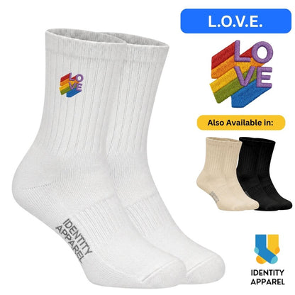 L.O.V.E. Embroidered Premium Cotton Socks | Pride Themed 'Love Wins Collection'