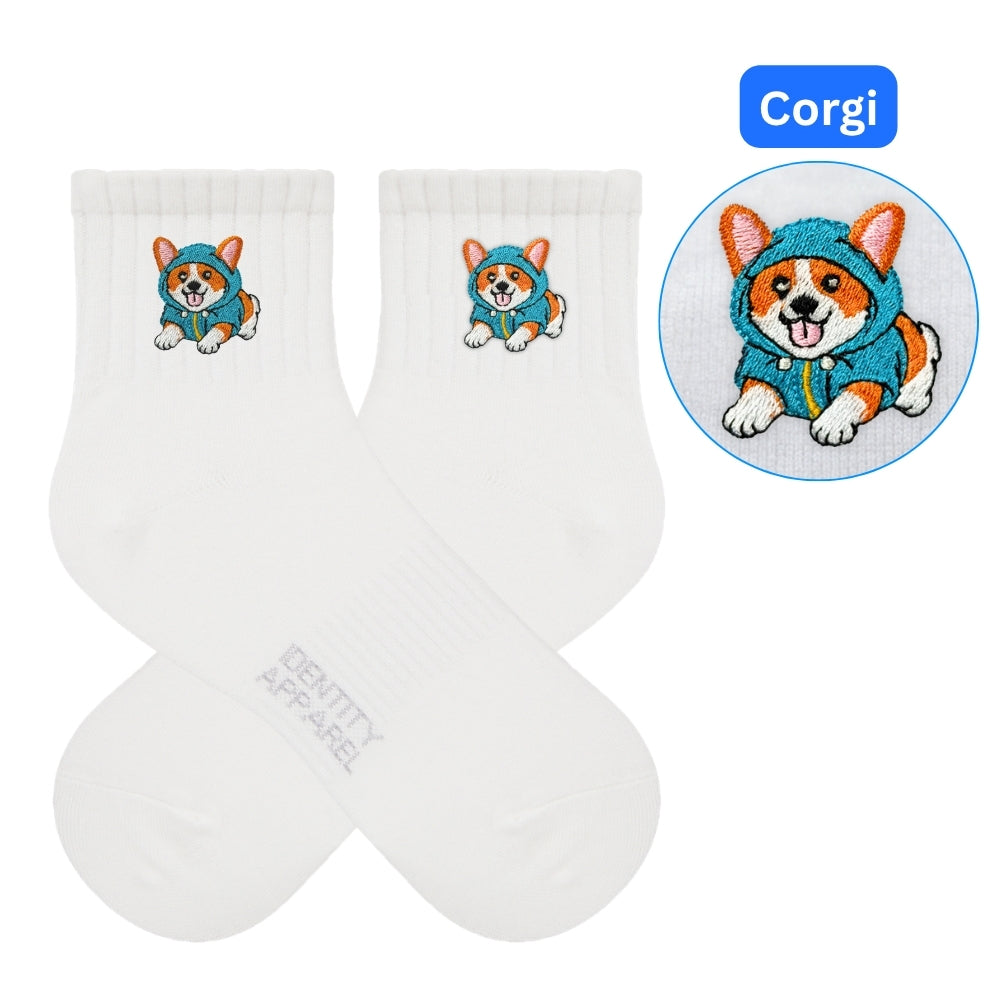 Puddle Patrol Collection Embroidered Premium Cotton Socks