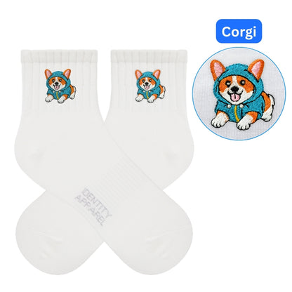 Puddle Patrol Collection Embroidered Premium Cotton Socks