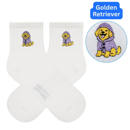 Puddle Patrol Collection Embroidered Premium Cotton Socks