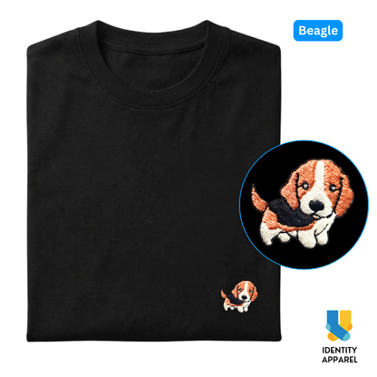 Beagle Embroidered Premium Cotton Plain T-Shirt