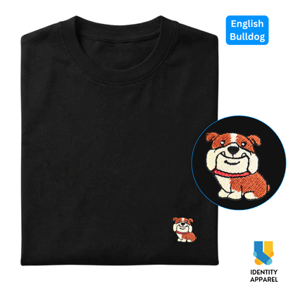 English Bully Embroidered Premium Cotton Plain T-Shirt