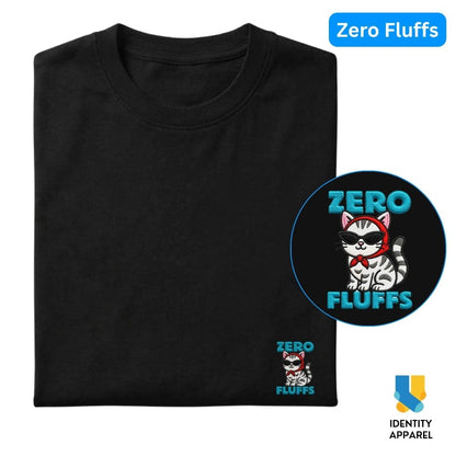 Zero Fluffs Embroidered Premium Cotton T-Shirt | Cattitude Collection