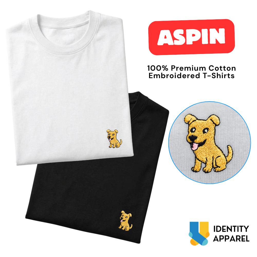 Aspin Embroidered Premium Cotton Plain T-Shirt