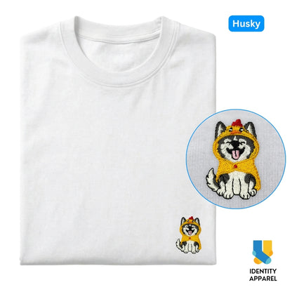 Husky Embroidered Premium Cotton Unisex T-Shirt | Cozy Pup Collection IDENTITY Apparel