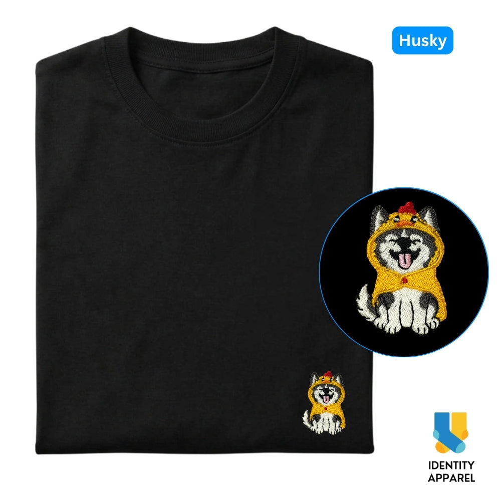 Husky Embroidered Premium Cotton Unisex T-Shirt | Cozy Pup Collection IDENTITY Apparel