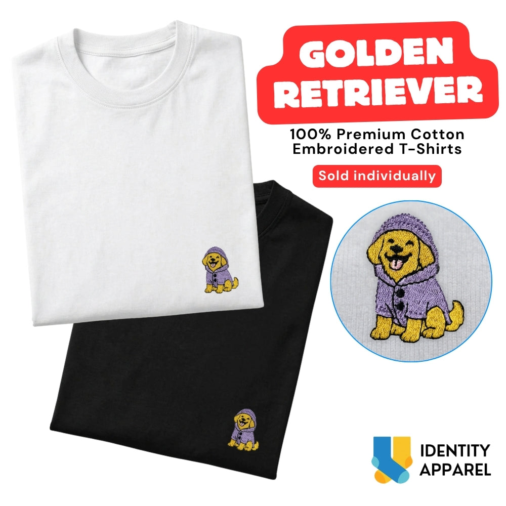 Retriever Embroidered Premium Cotton Unisex T-Shirt | Cozy Pup Collection IDENTITY Apparel