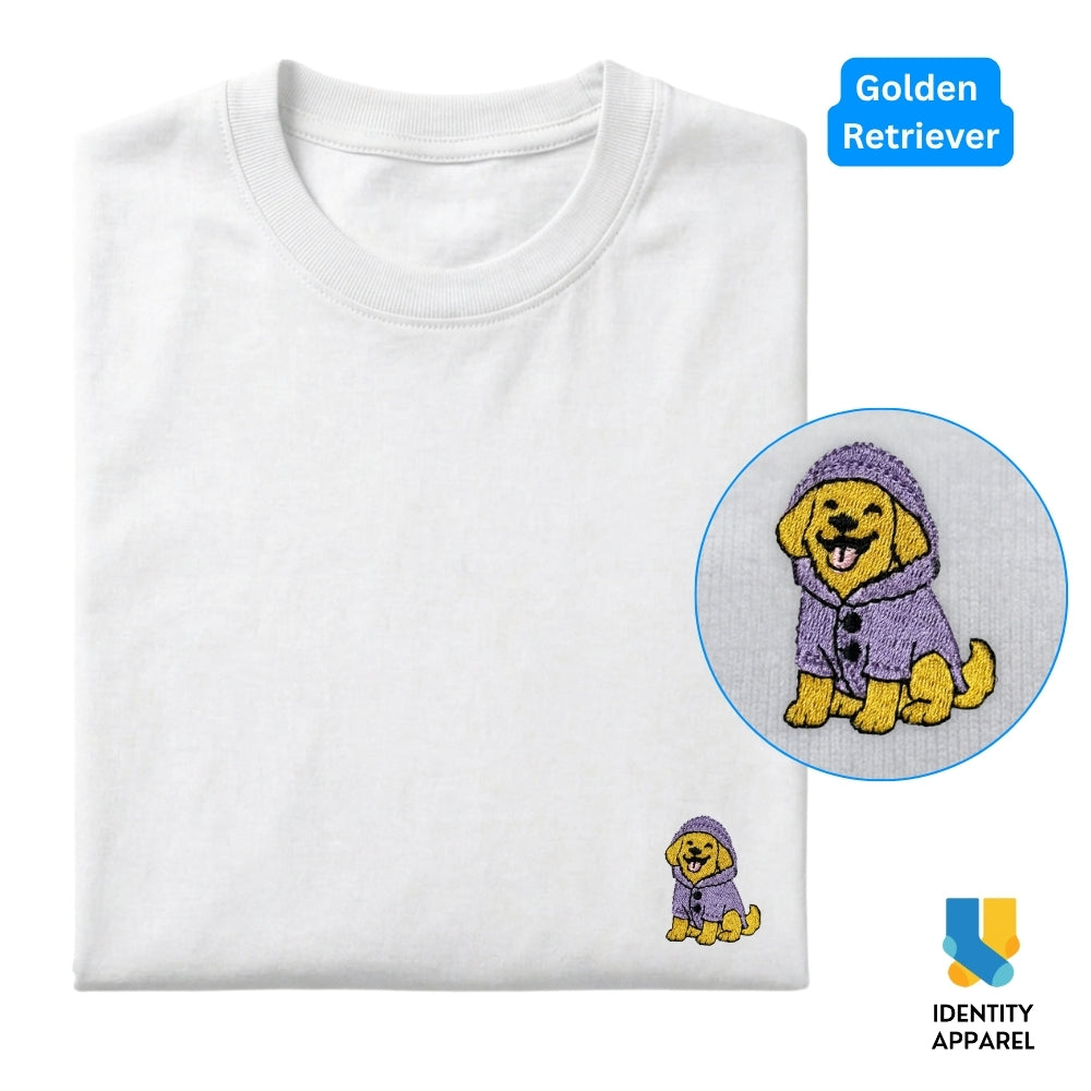 Retriever Embroidered Premium Cotton Unisex T-Shirt | Cozy Pup Collection IDENTITY Apparel