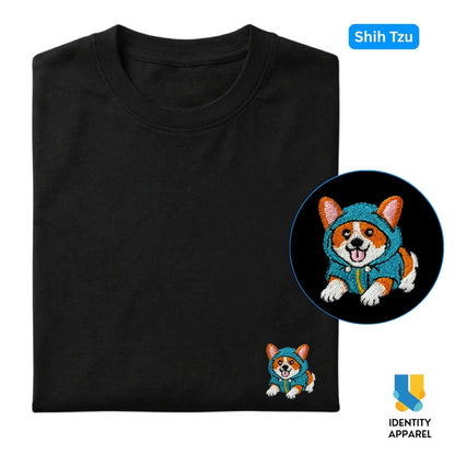 Corgi Embroidered Premium Cotton Unisex T-Shirt | Cozy Pup Collection IDENTITY Apparel