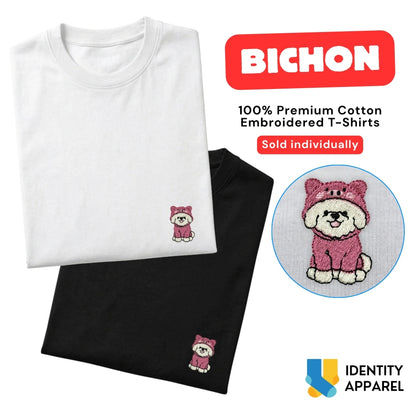 Bichon Embroidered Premium Cotton Unisex T-Shirt | Cozy Pup Collection IDENTITY Apparel