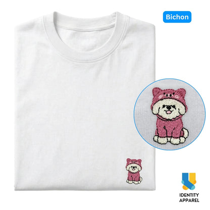 Bichon Embroidered Premium Cotton Unisex T-Shirt | Cozy Pup Collection IDENTITY Apparel