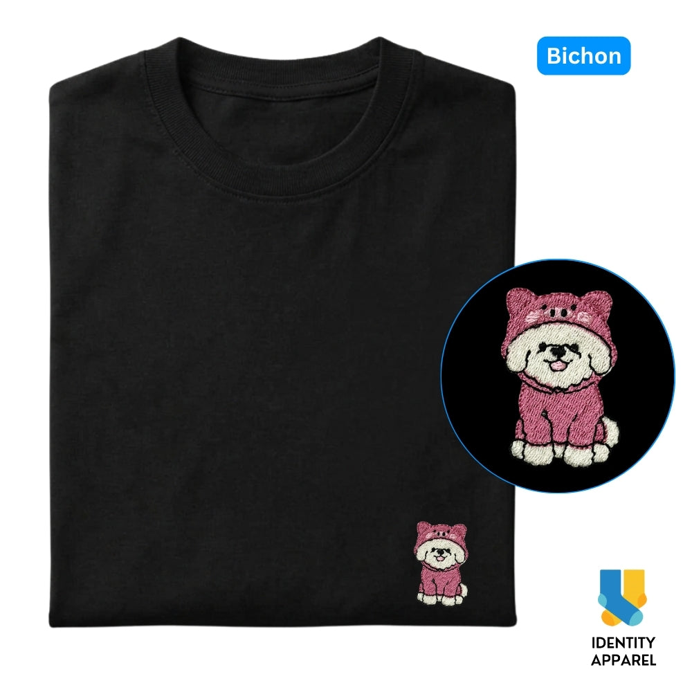 Bichon Embroidered Premium Cotton Unisex T-Shirt | Cozy Pup Collection IDENTITY Apparel