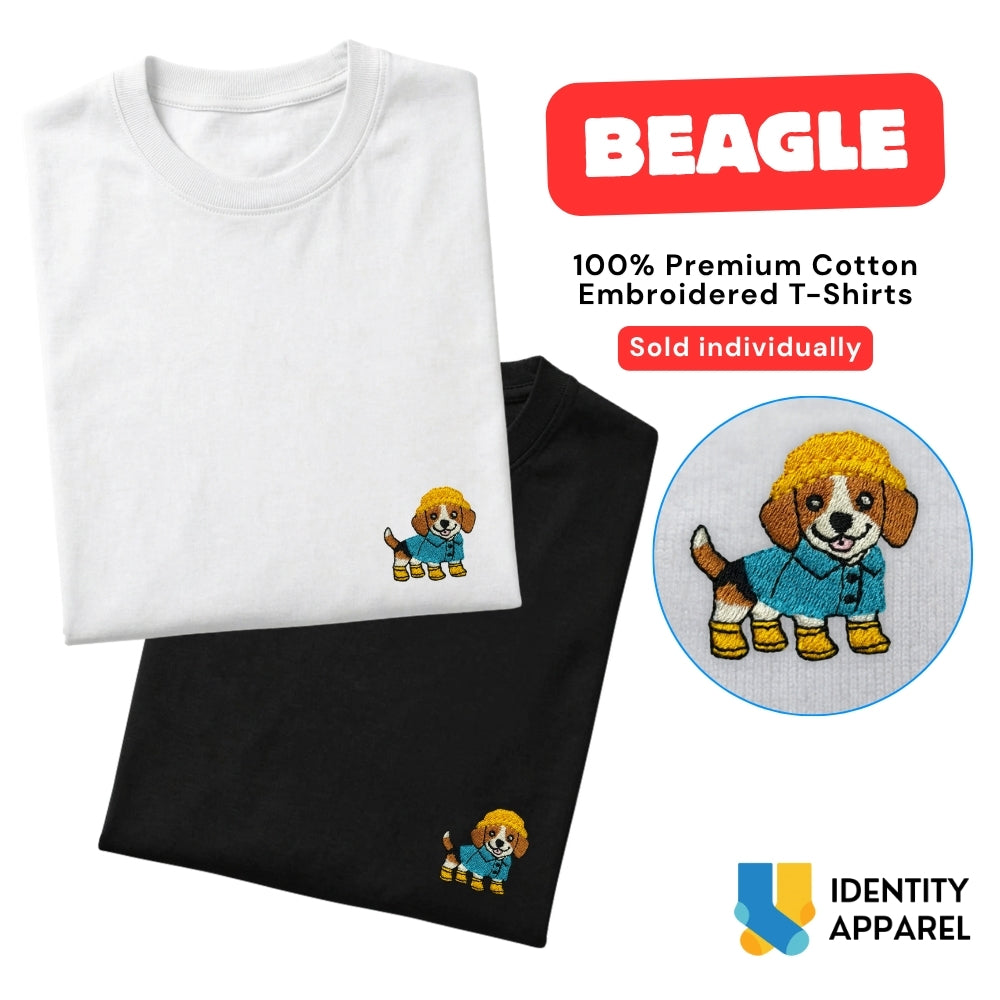 Beagle Embroidered Premium Cotton Unisex T-Shirt | Cozy Pup Collection IDENTITY Apparel