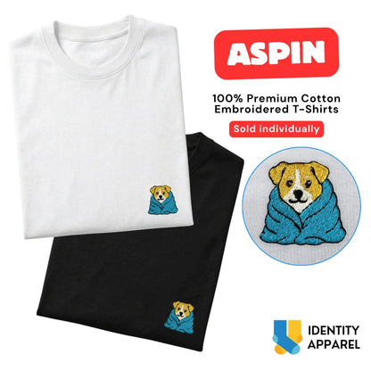 Aspin Embroidered Premium Cotton Unisex T-Shirt | Cozy Pup Collection IDENTITY Apparel