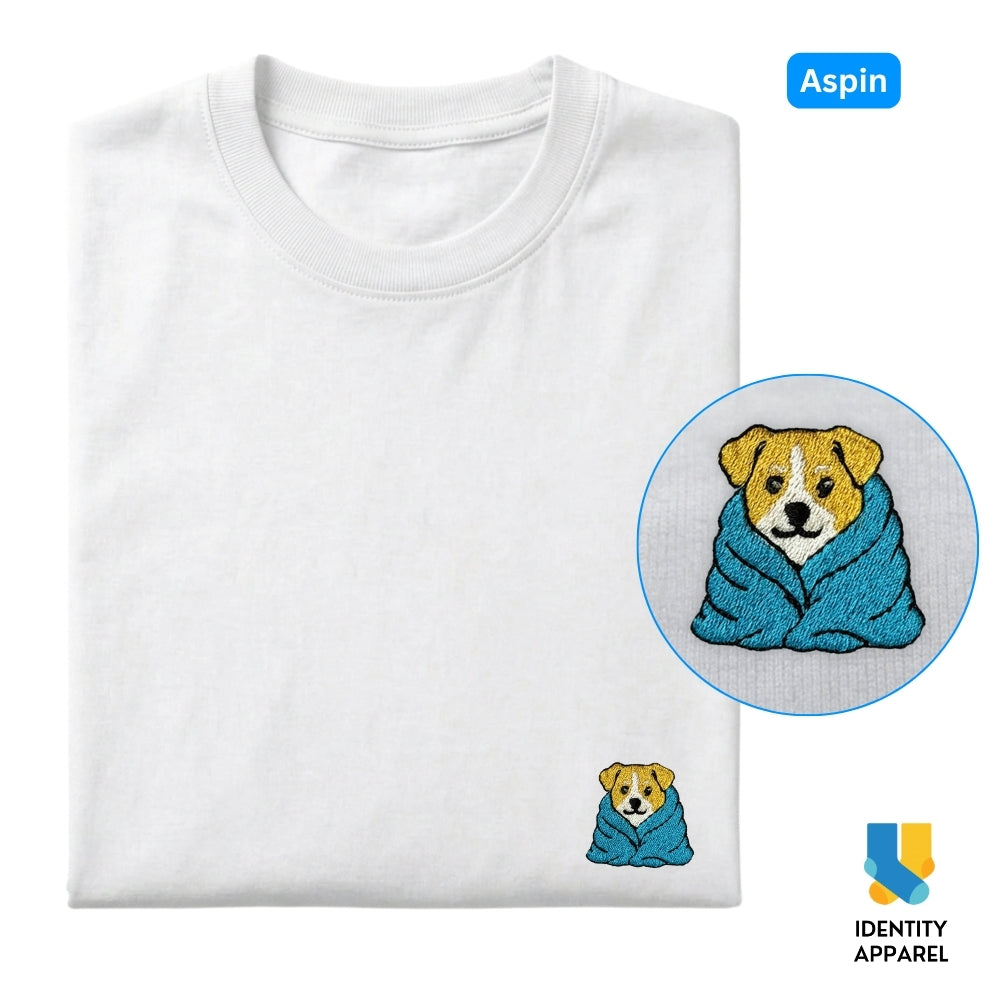 Aspin Embroidered Premium Cotton Unisex T-Shirt | Cozy Pup Collection IDENTITY Apparel