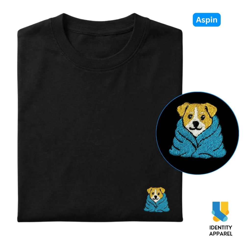 Aspin Embroidered Premium Cotton Unisex T-Shirt | Cozy Pup Collection IDENTITY Apparel