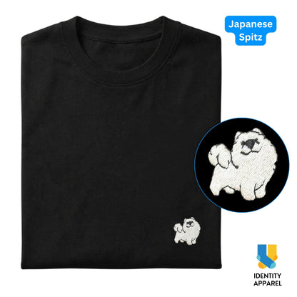 Japanese Spitz Embroidered Premium Cotton Plain T-Shirt