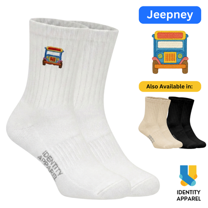 Jeepney Embroidered Cotton Socks | Medyas ng Bayan Collection