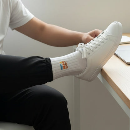 NOT A NEPO BABY - Limited Edition Embroidered Political Statement Socks