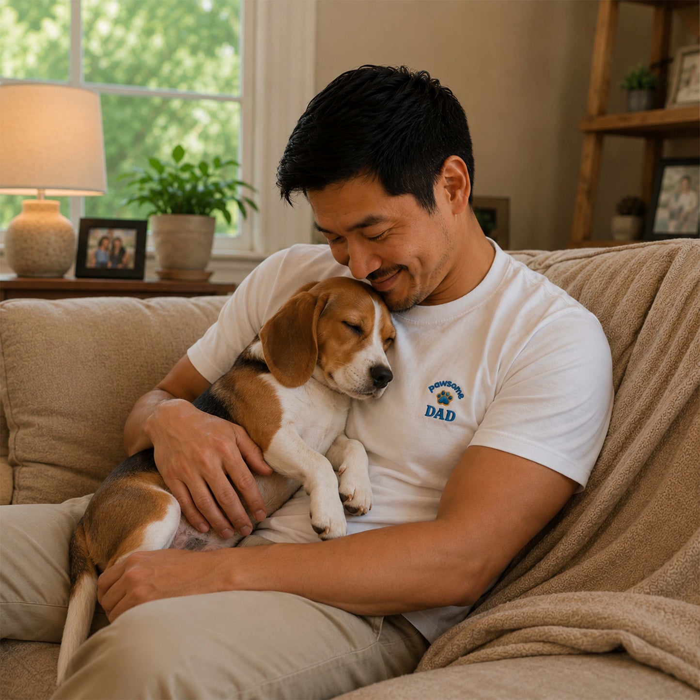Pawsome Dad Embroidered Premium Cotton T-Shirt | Fathers Day Special