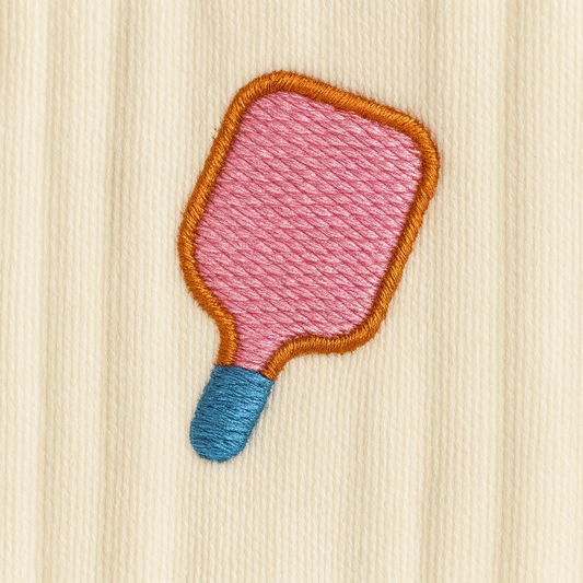 Pink Paddle Pickleball Embroidered Cotton Socks | The Dink Collection