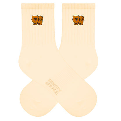 Pomeranian Embroidered Cotton Socks for Dog Lovers | Pup Culture Collection