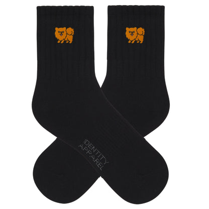 Pomeranian Embroidered Cotton Socks for Dog Lovers | Pup Culture Collection