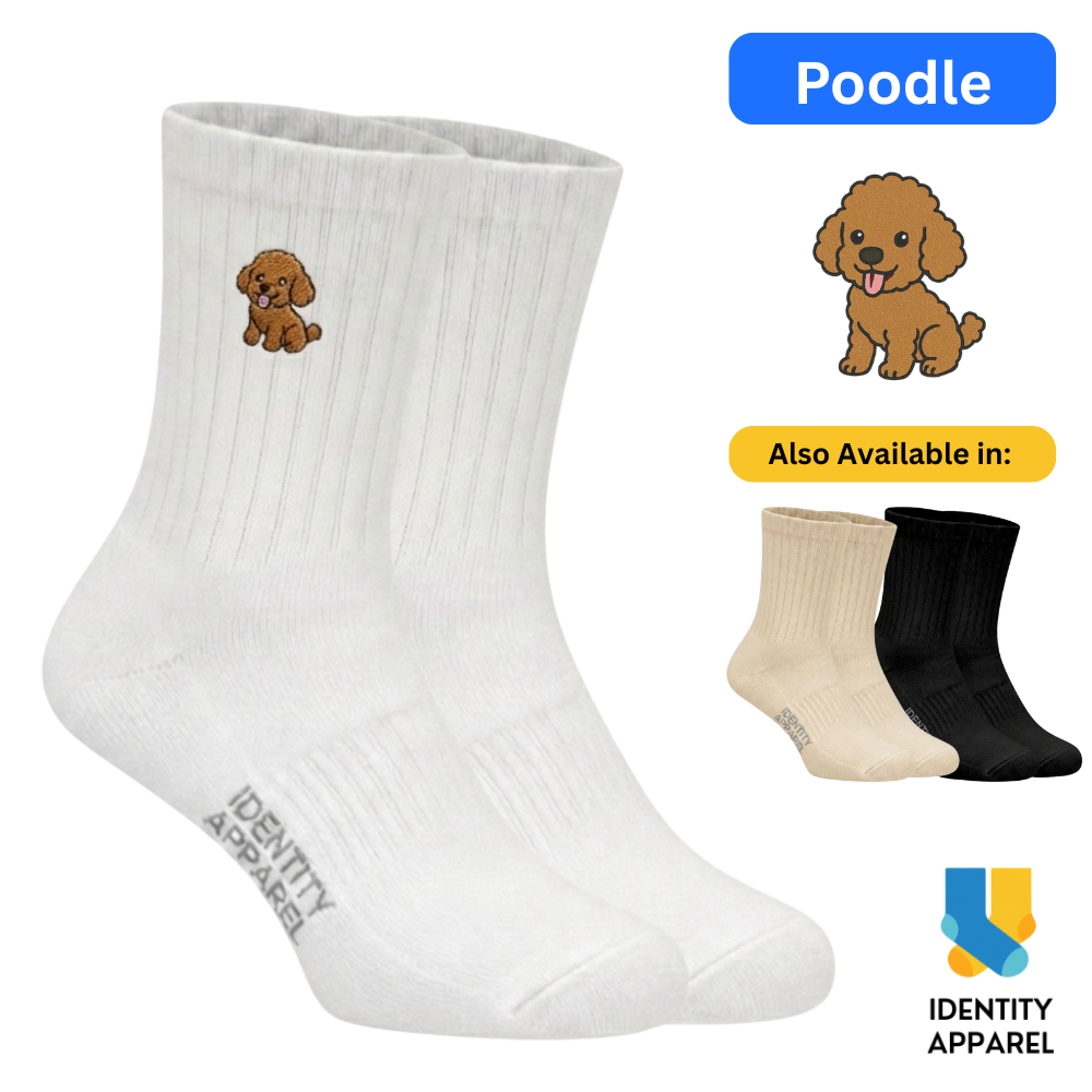 Toy Poodle Embroidered Premium Cotton Socks | Pup Culture Collection
