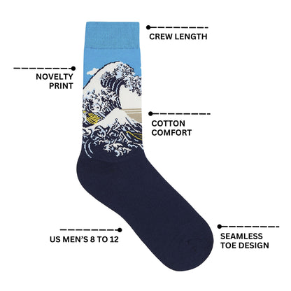 Surfin' USA Printed Crew Length Socks