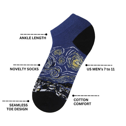 Starry Night Printed Ankle Socks