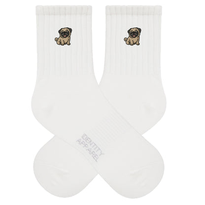 Pug Embroidered Cotton Socks for Dog Lovers | Pup Culture Collection