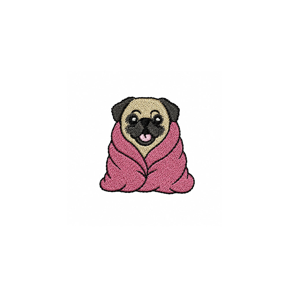 Pug Embroidered Premium Cotton Unisex T-Shirt | Cozy Pup Collection IDENTITY Apparel